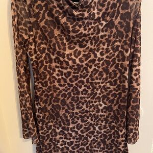 Leopard Print Long Sleeve Dress